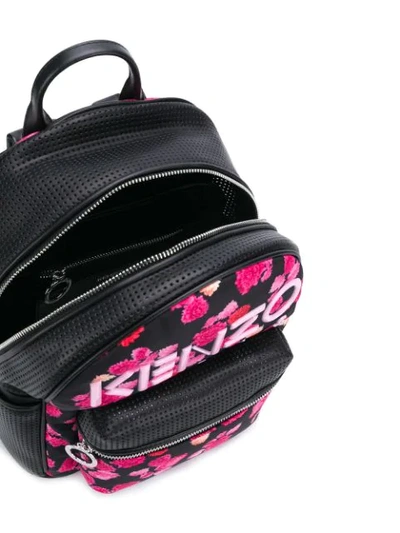Shop Kenzo Floral Print Backpack In Black