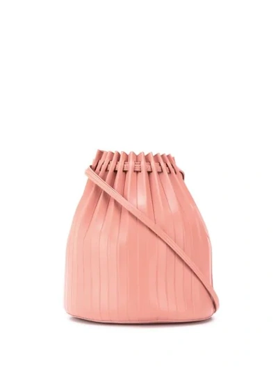 Shop Mansur Gavriel Pleated Style Bucket Bag In Pink