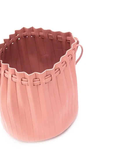 Shop Mansur Gavriel Pleated Style Bucket Bag In Pink