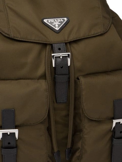 Shop Prada Flap Pocket Backpack - Green