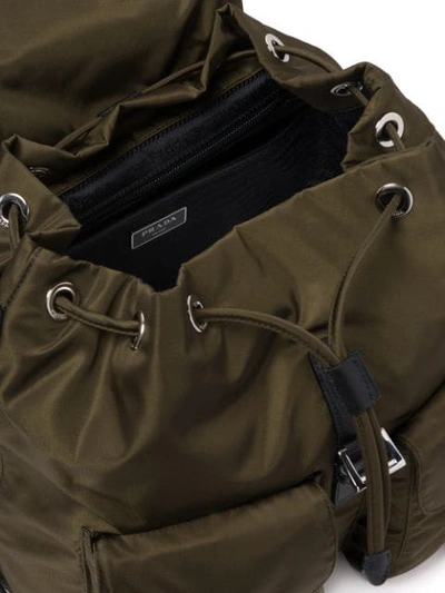 Shop Prada Flap Pocket Backpack - Green