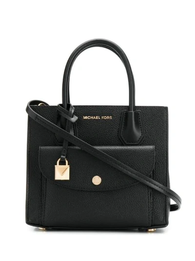 Shop Michael Michael Kors Mercer Pocket Tote Bag In Black