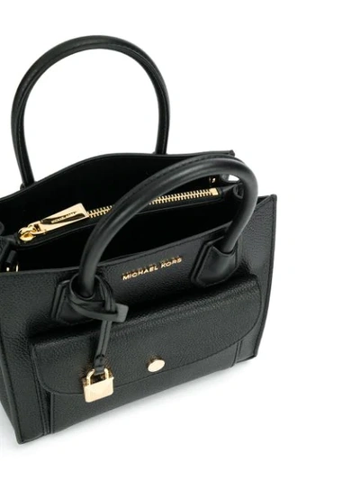 Shop Michael Michael Kors Mercer Pocket Tote Bag In Black