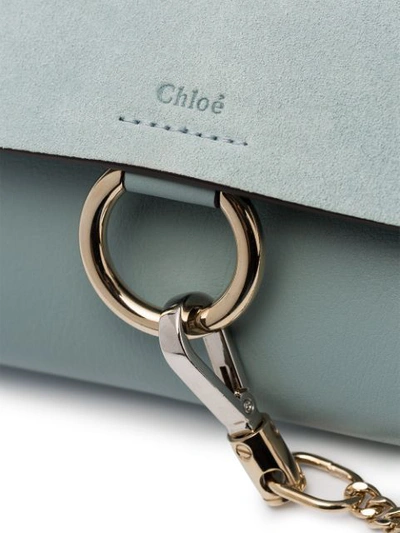 Shop Chloé Faye Leather Wallet Bag In Blue