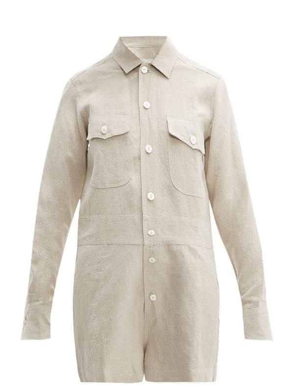 white linen playsuit