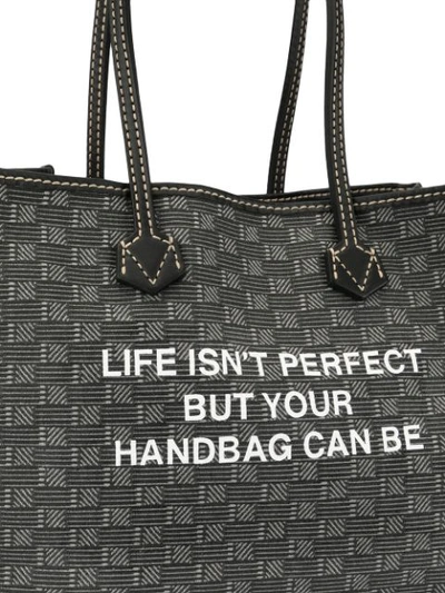 Shop Moreau Slogan Detail Tote Bag In Grey