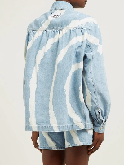 Ganni Blackstone Oversized Boyfriend-fit Washed Denim Jacket In Blue |  ModeSens