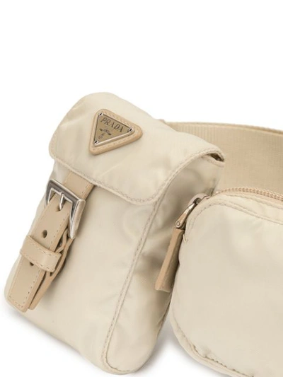Pre-owned Prada Logo Belt Bag In Neutrals