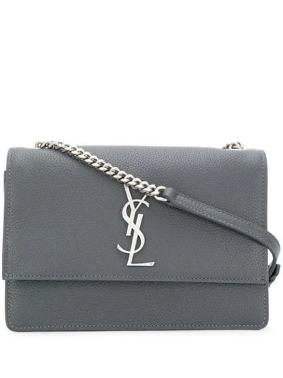 Shop Saint Laurent Monogram Shoulder Bag In Grey
