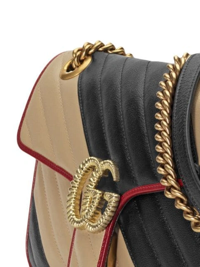 Shop Gucci Gg Marmont Shoulder Bag - Black