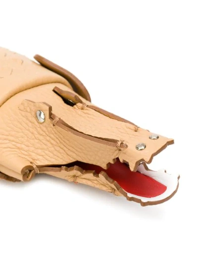 Shop Lacoste Alligator-shaped Mini Wallet In Brown