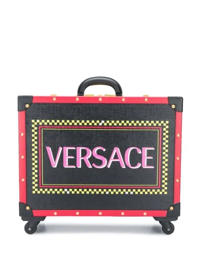 Shop Versace 90s Vintage Logo Small Suitcase In Black