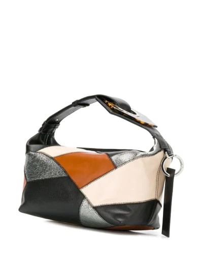 Shop Ganni Leather Baguette Bag In 999 Multicolour