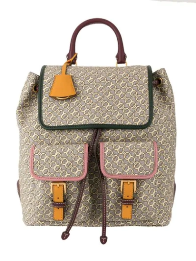 Shop Tory Burch Perry Jacquard Flap Backpack In Neutrals