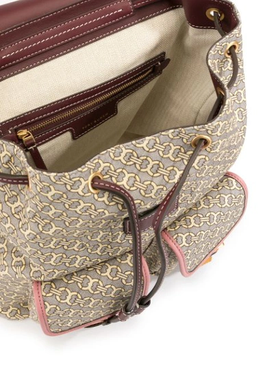 Shop Tory Burch Perry Jacquard Flap Backpack In Neutrals