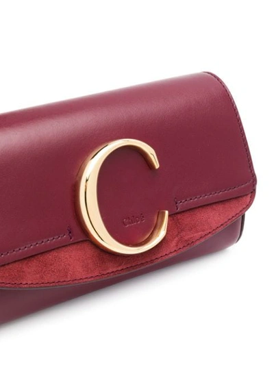 Shop Chloé C Logo Plaque Belt Bag In Red