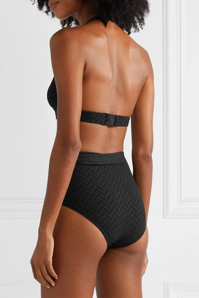 Shop Eres Pochette Belted Seersucker Bikini Briefs In Black