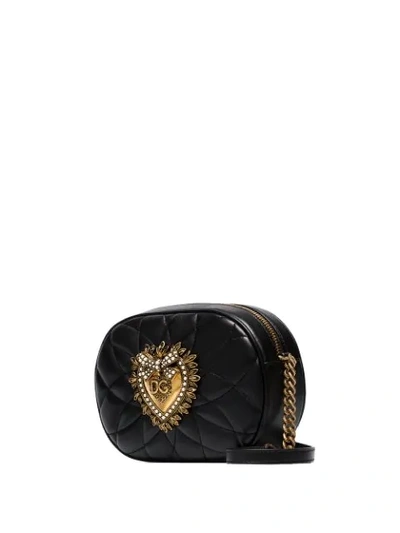 Shop Dolce & Gabbana Heart Plaque Cross Body Bag In Black