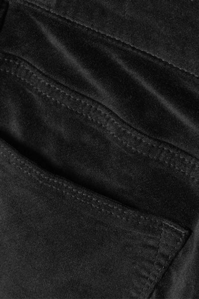 Shop Frame Le High Flare Velvet Pants In Black