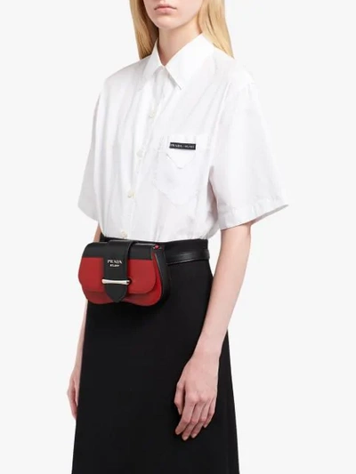 Shop Prada Sidonie Belt Bag In Red