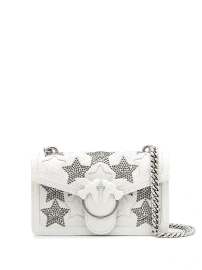 Shop Pinko Star Embellished Crossbody Bag In White