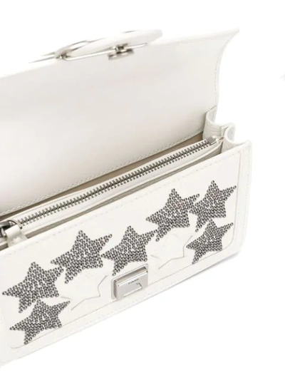 Shop Pinko Star Embellished Crossbody Bag In White