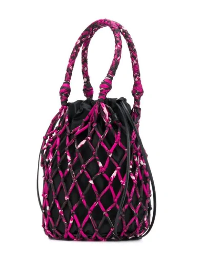 Shop Prada Net Effect Bucket Bag In Pink