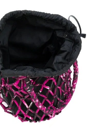 Shop Prada Net Effect Bucket Bag In Pink