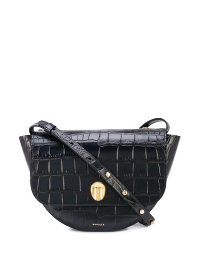 Shop Wandler Embossed Billy Shoulder Bag In Black