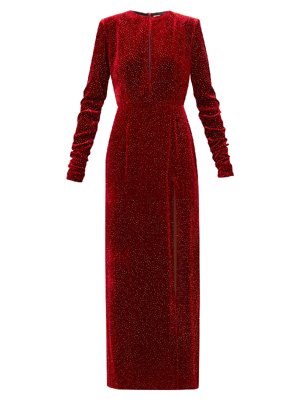dark red velvet dress