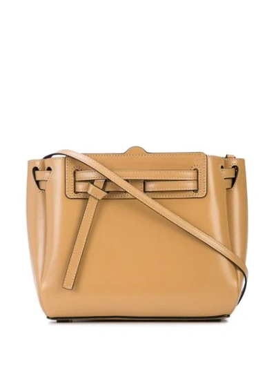 Shop Loewe Mini Lazo Bag In Neutrals