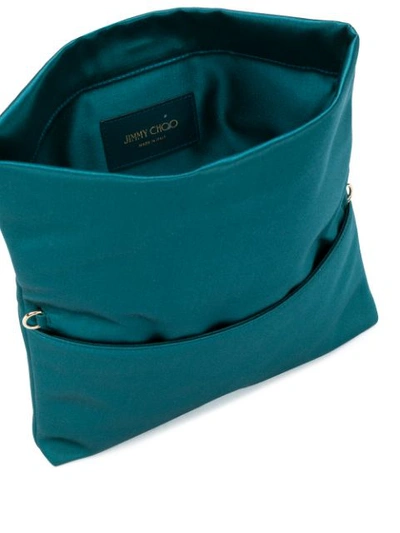 Shop Jimmy Choo Titania Clutch Bag In Blue