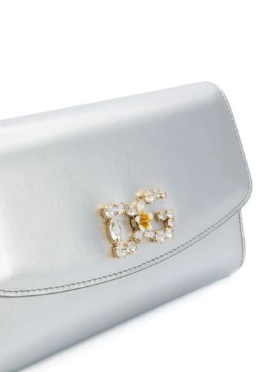 Shop Dolce & Gabbana Dg Microbag Crossbody Bag In Silver