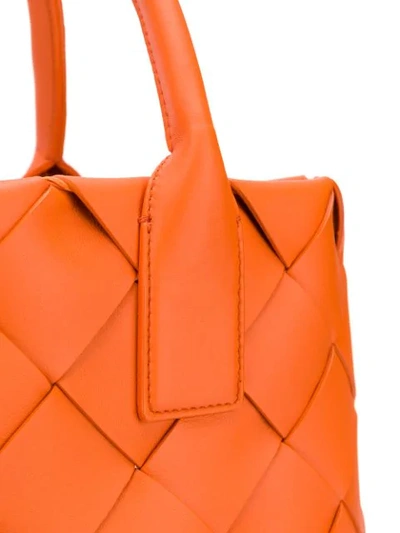 Shop Bottega Veneta Intrecciato Weave Tote Bag In Orange