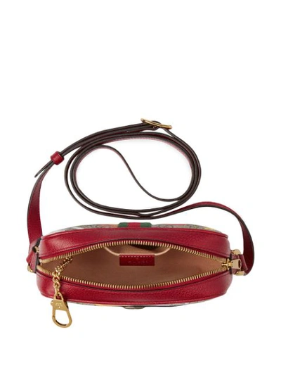 Shop Gucci Ophidia Flora Mini Bag In Red