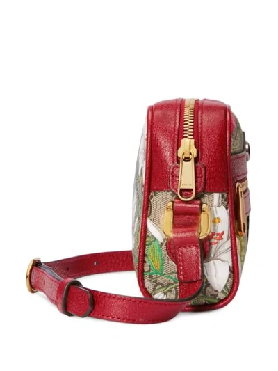 Shop Gucci Ophidia Flora Mini Bag In Red