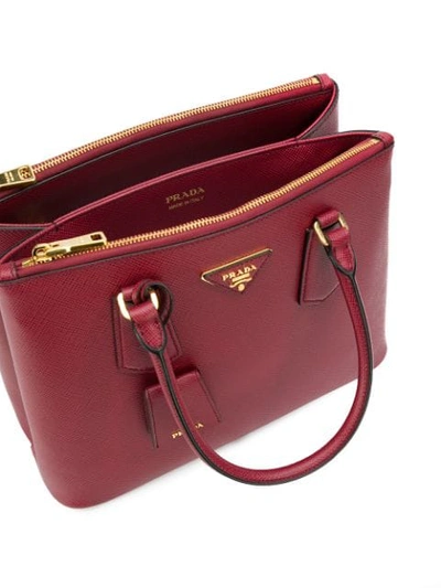 Shop Prada Galleria Tote Bag - Red