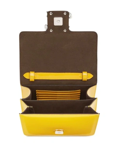 Shop Fendi Karligraphy Shoulder Bag In Yellow