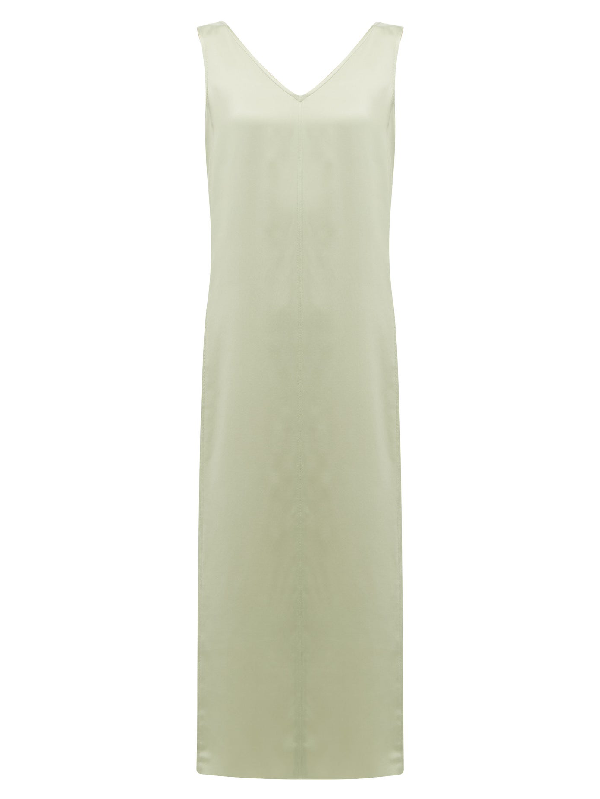 light green silk dress