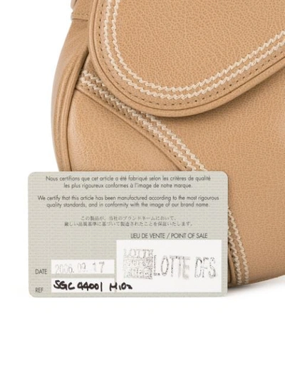 Pre-owned Dior  Stitching Details Saddle Shoulder Bag In Neutrals