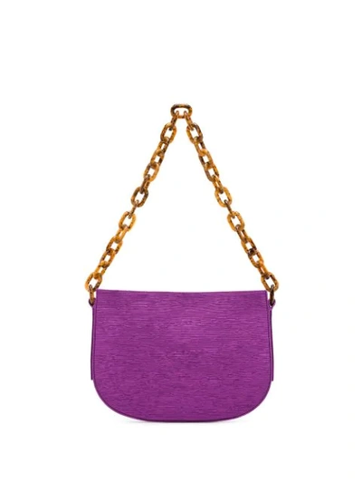 Shop By Far Pelle Chain Shoulder Bag In Purple