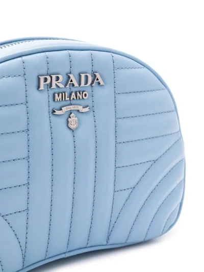 Shop Prada Logo-plaque Quilted Belt Bag In Blue