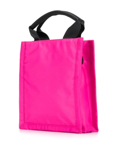 Shop Msgm Logo Patch Shoulder Bag In Pink