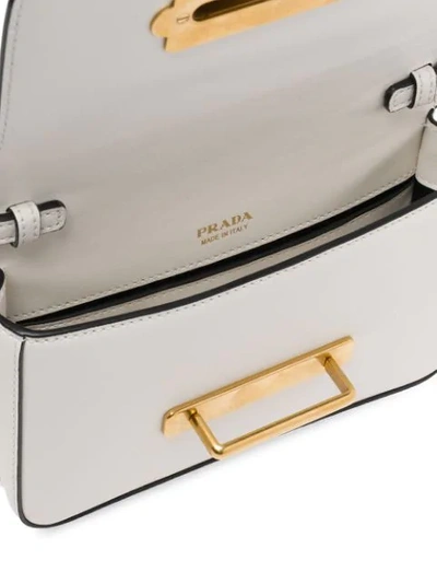 Shop Prada Logo Plaque Belt Bag In White