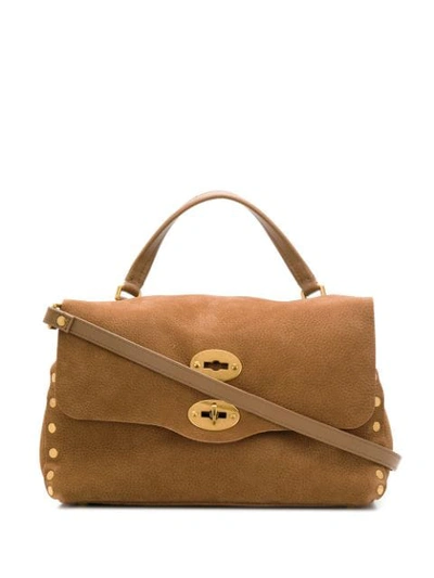Shop Zanellato Textured-effect Tote Bag In Brown