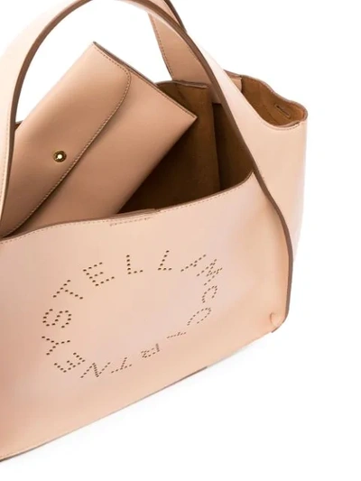 Shop Stella Mccartney Small Stella Logo Tote Bag In Neutrals