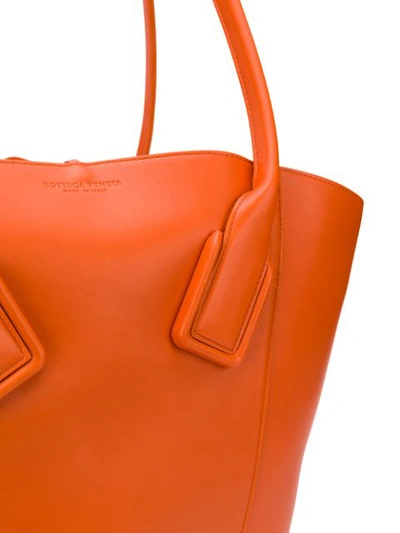 Shop Bottega Veneta Large Basket Tote In Orange