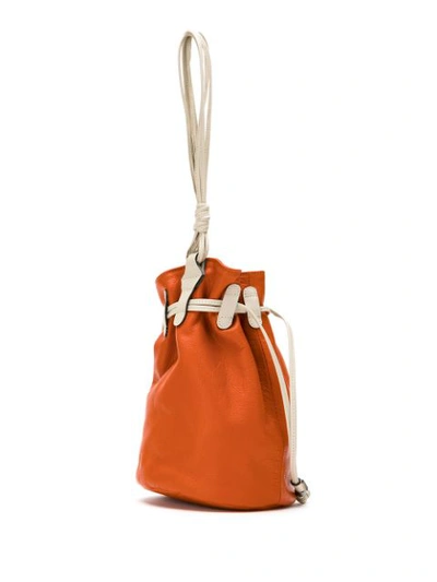 Shop Mara Mac Leather Bucket Bag In Orange