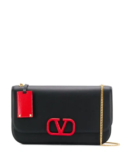 Shop Valentino Vlock Shoulder Bag In Black