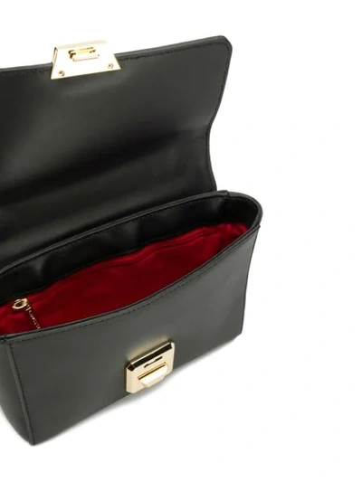 Shop Lancaster Gena Python Panelled Shoulder Bag In Black